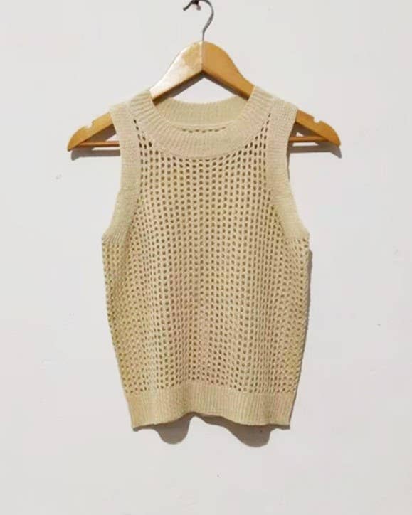 Apricot Trendy Cropped Cut-Out Vest for wholesale on Faire3