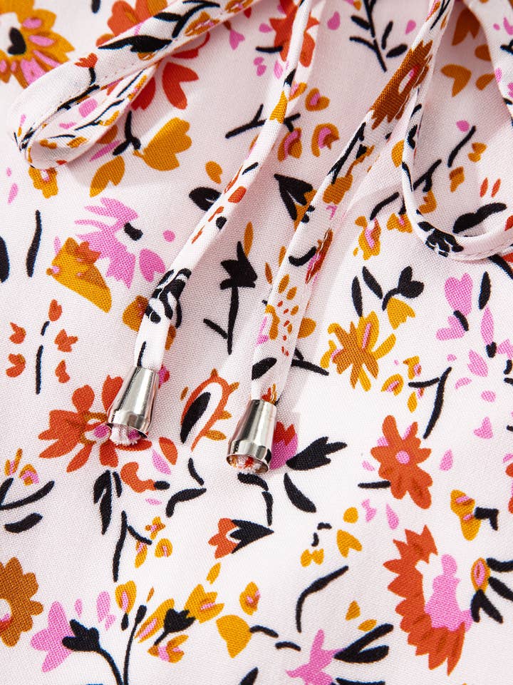 Rød Boho blomster V-hals maxi kjole for engroshandel på Faire7