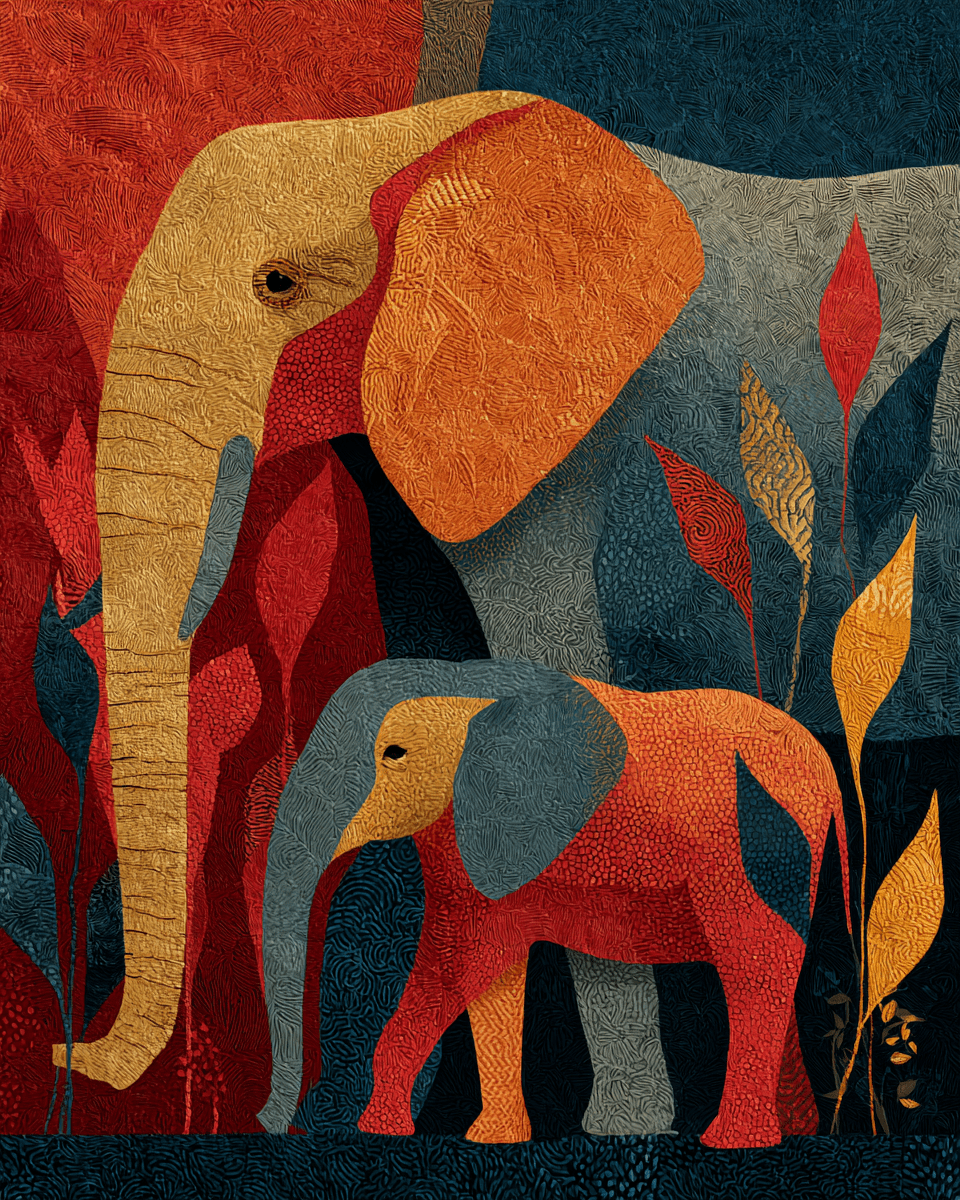 Mowbi - Wholesale Art Print - Folk Art - Zoo Animals - Biophilic Wildlife Art Print - 8"x10" Artwork for 11"x14" Frame0