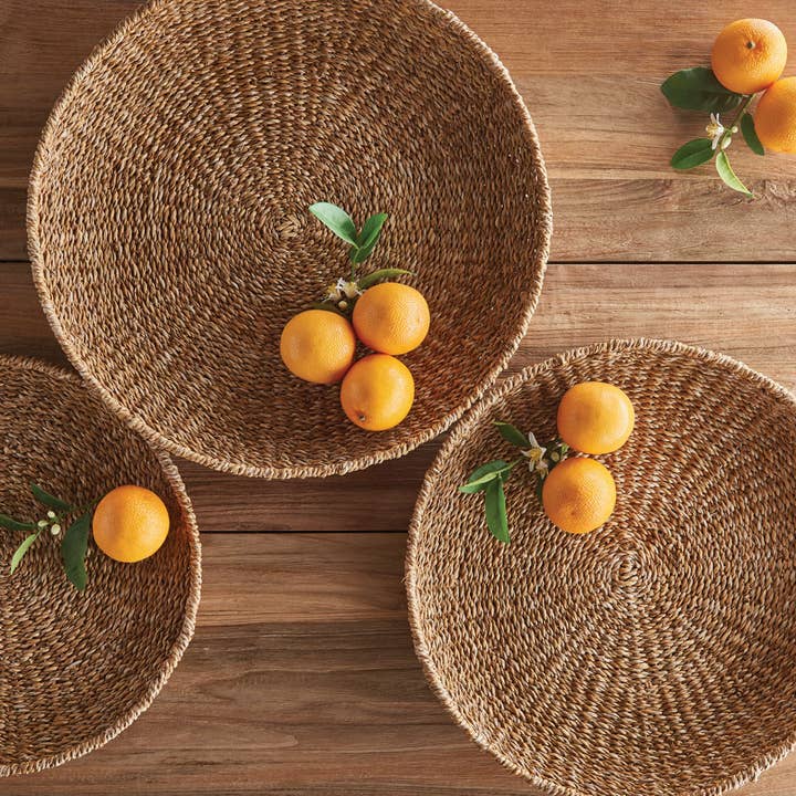 Napa Home & Garden - Wholesale Decorative Tray - Seagrass Round Trays, Set of 3