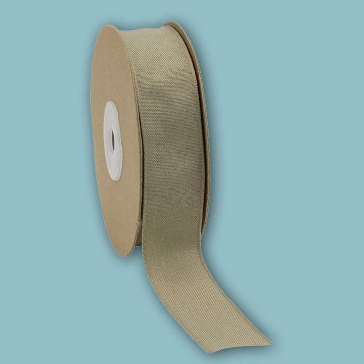 Wired Natural Taupe ribbon for wholesale by kadopapier.net