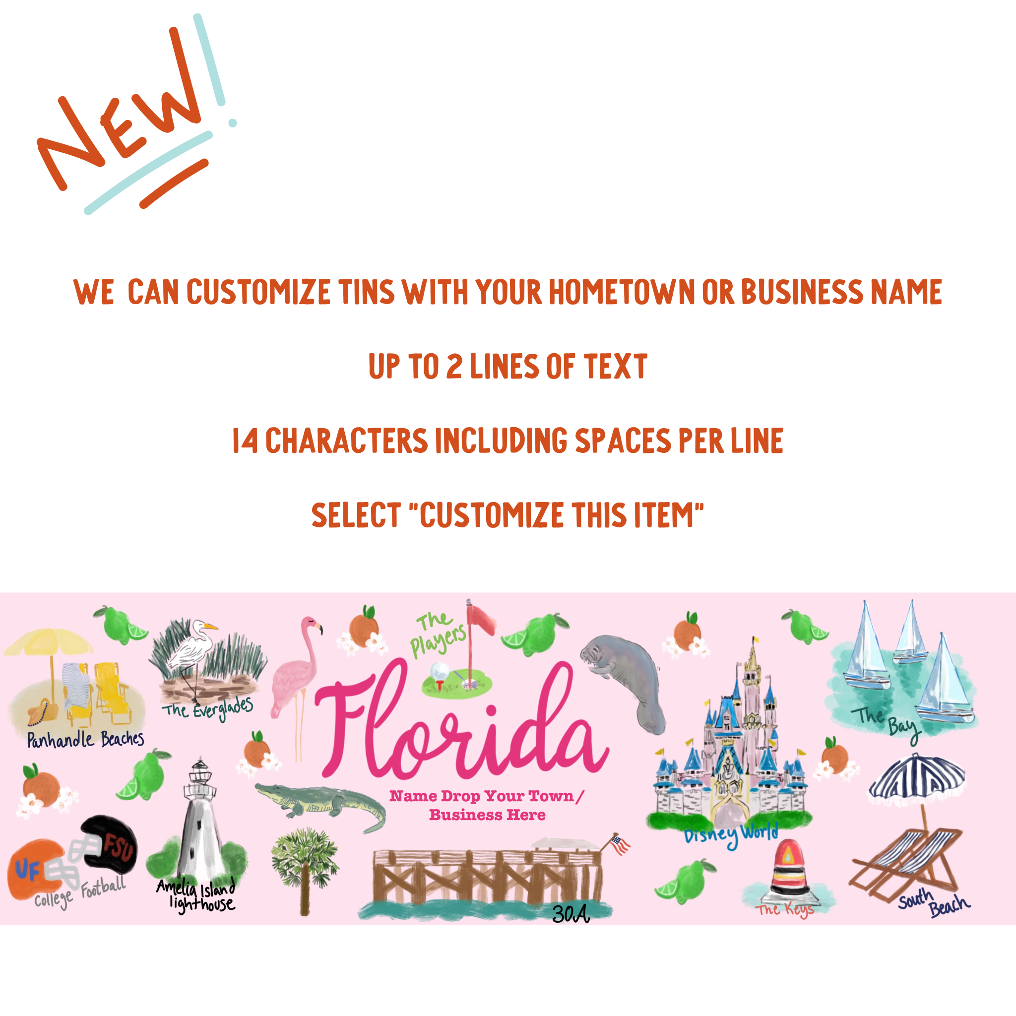 Watanut - Wholesale Cookie - Florida State Gift Tin | Gourmet Shortbread Cookies or Nuts 13