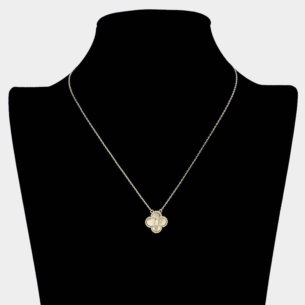 Sensibling Corp. - Wholesale Pendant/Charm Necklace - Quatrefoil Initial I Pendant Necklace
10