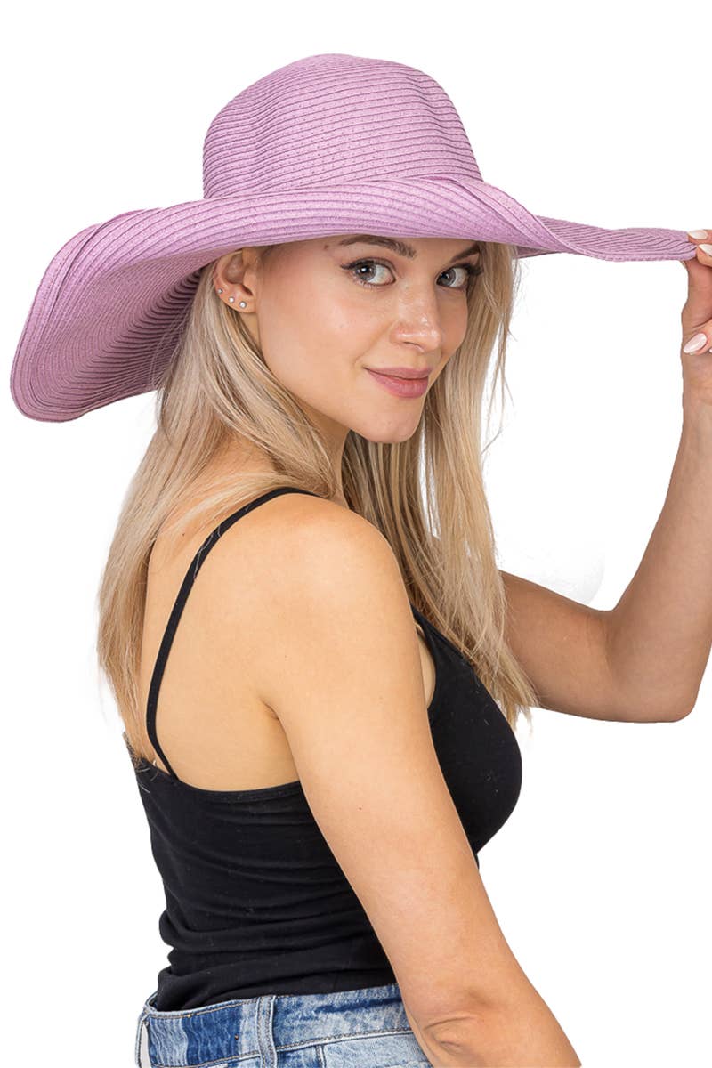 Cap Zone - Wholesale Straw Hat - Women's - Wire Brim Straw Beach Sun Hat25