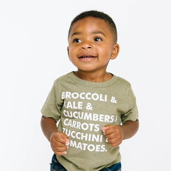 Nature Supply Co - Wholesale Screen Printed T-Shirt - Kids - Kids Garden T-Shirt – Veggie List9