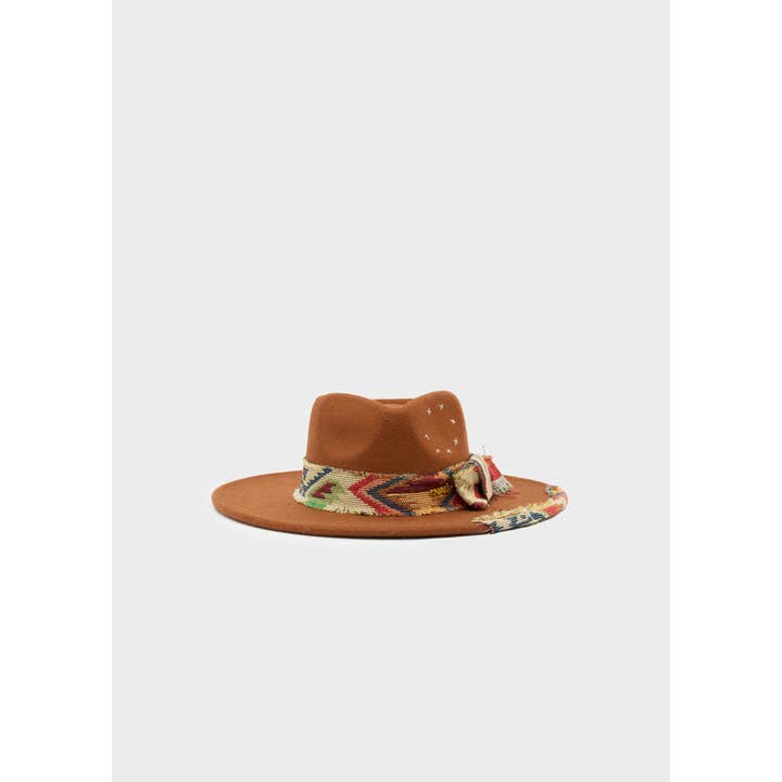 NALI' - Wholesale Fedora - Women's - JANE HAT WIDE BRIM BROWN RIBBON - N641