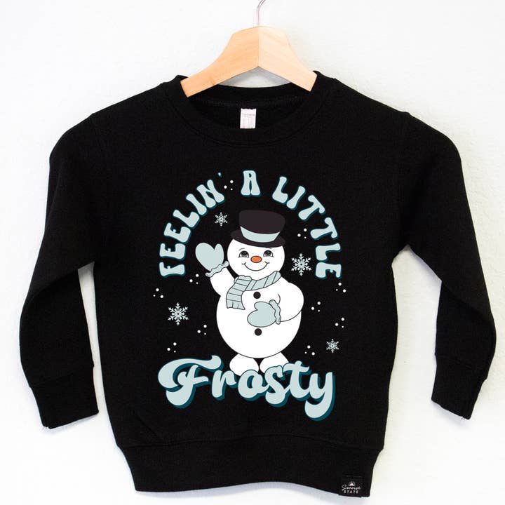 Feelin' A Little Frosty Snowman Boy's Christmas Sweatshirt for wholesale by Sonrise State