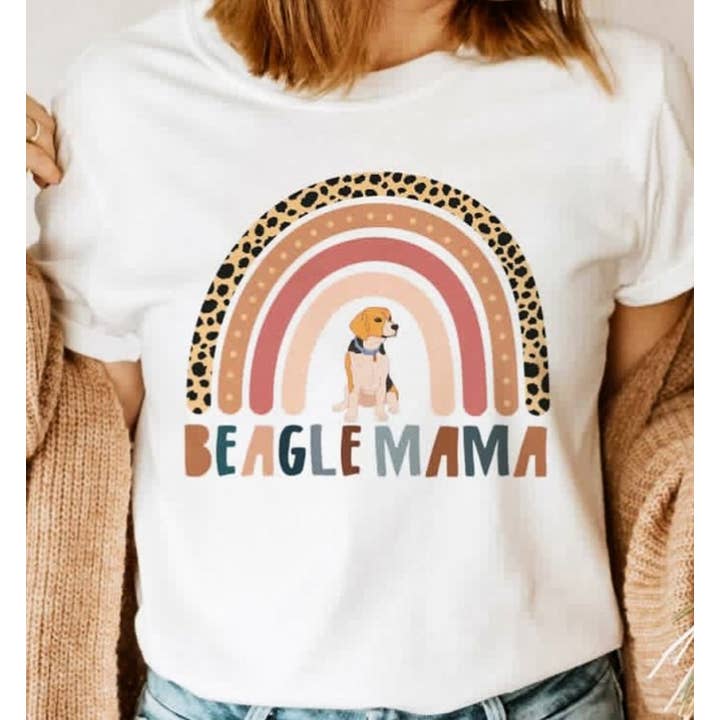 Beagle Mama Rainbow T-shirt voor wholesale door Peach Closet