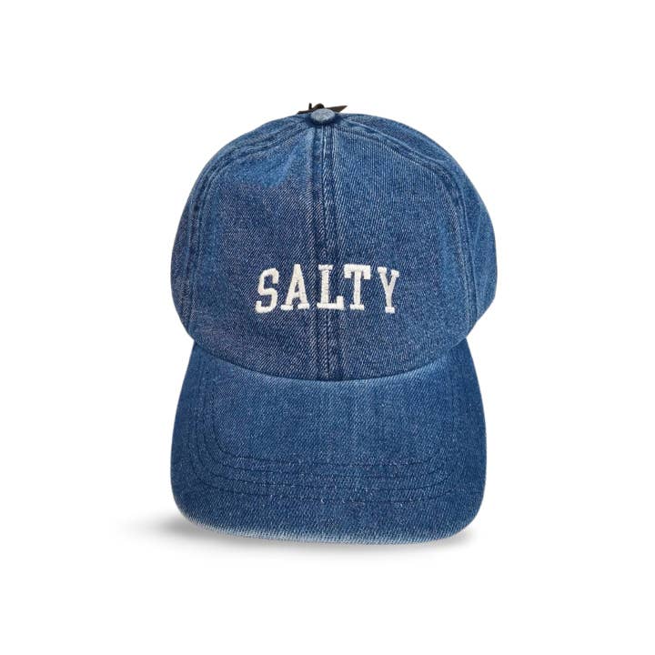 David And Young - Wholesale Baseball Cap - Women's - SALTY Embroidered Denim Baseball Cap2