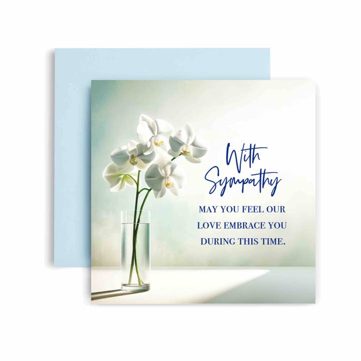 Orchid Sympathy Feel Love and Embrace Card for wholesale by Huxters