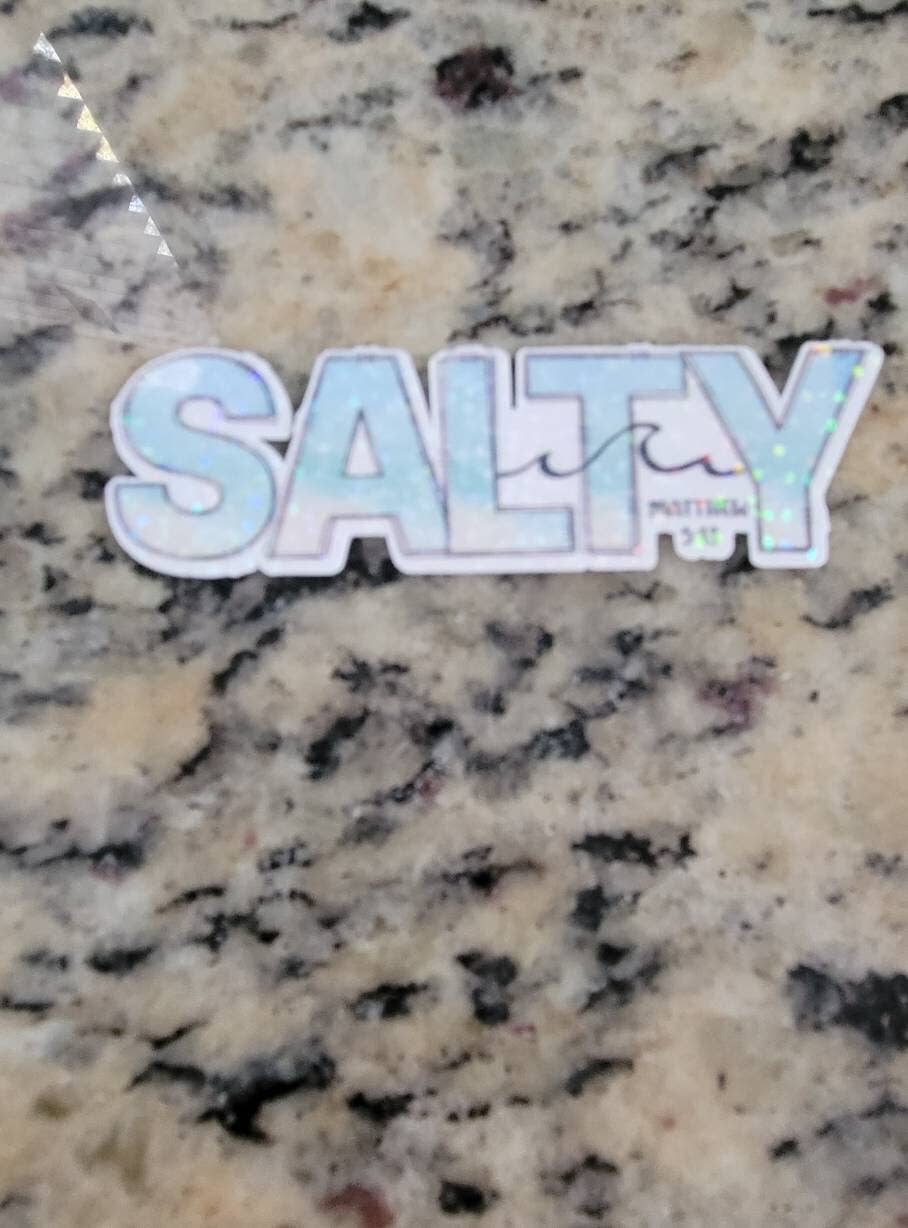 Dashmonograms - Venta al por mayor Pegatina - Adhesivo de vinilo Be Salty, Matthew 5:13, resistente al agua4