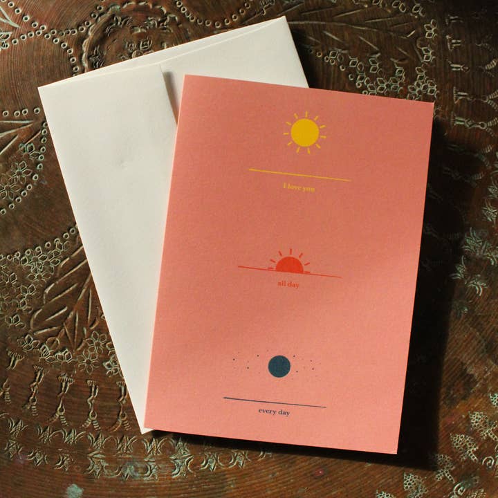 Carte « Je t'aime tous les jours, tous les jours » pour la vente par Map Maiden