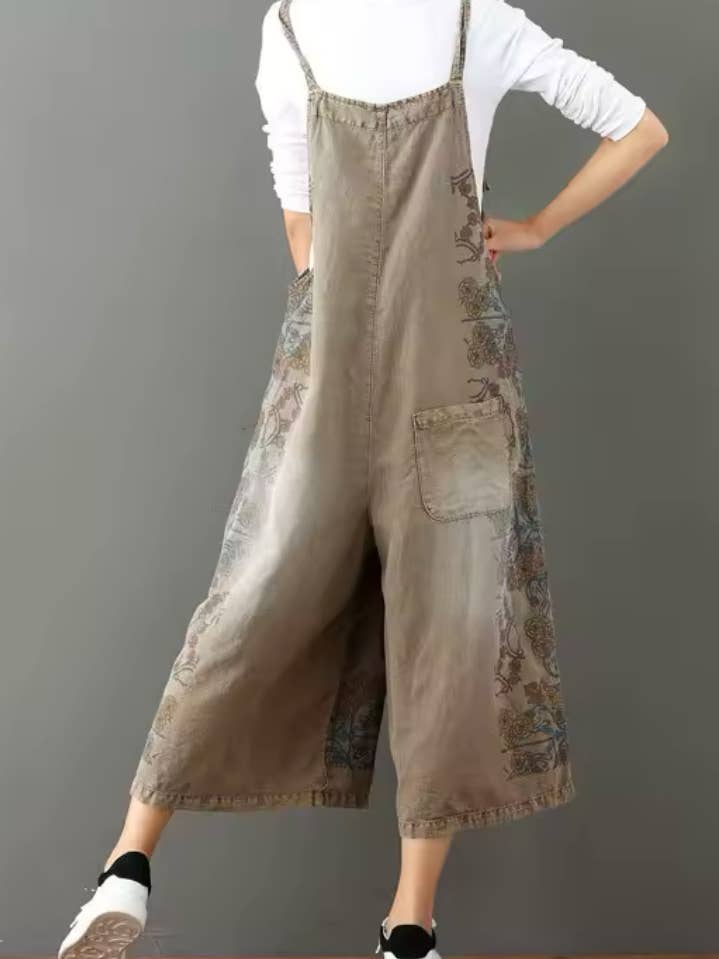 Serenity Collective - Wholesale Overalls - Women's - Denim Vintage Print Overall Jumper4