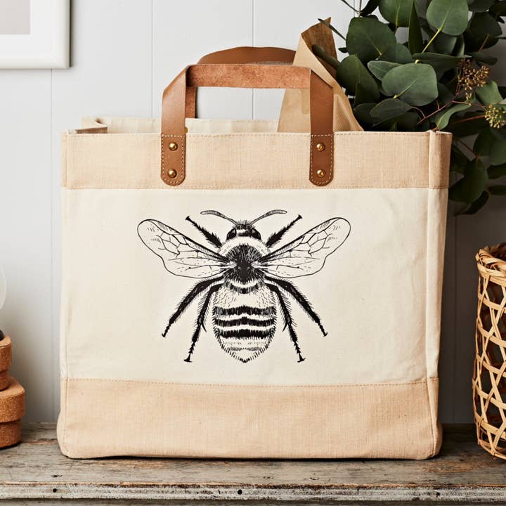 Bee Market Tote - Canvas for wholesale by Tillyanna