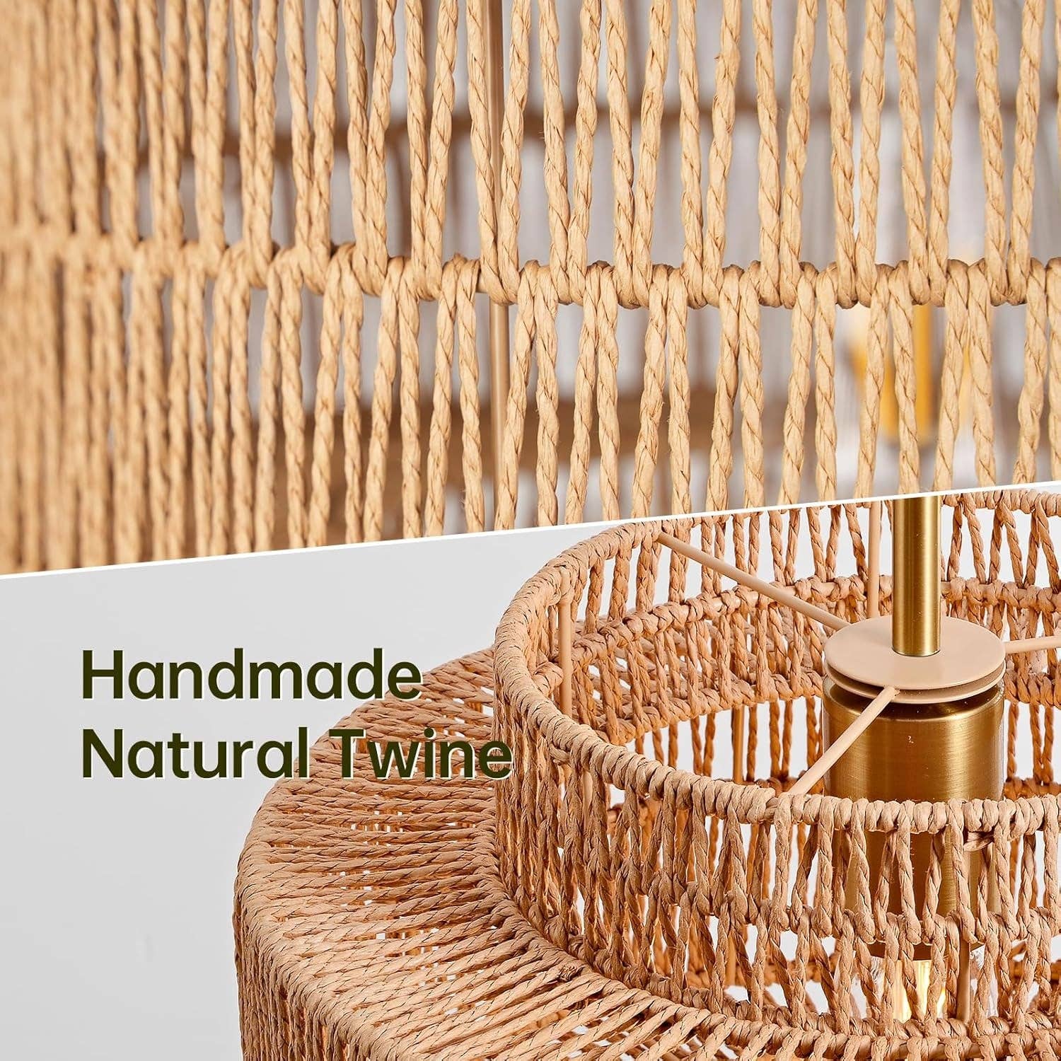 ShipItFurniture - Wholesale Chandelier/Hanging Light - Boho Rattan Chandelier Handwoven Pendant Light Natural2