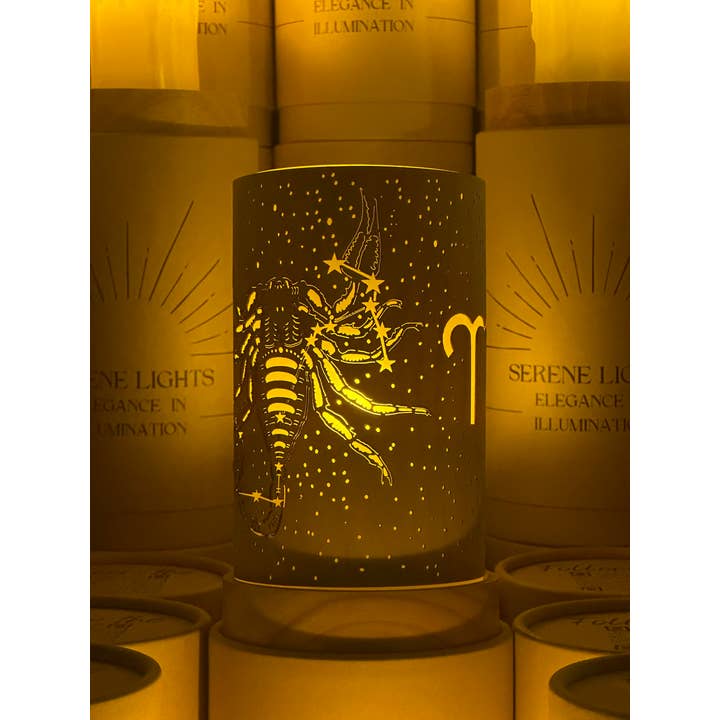Serene Lights - Wholesale Decorative Tabletop Object - Scorpio Constellation Rechargeable Candle, Interchangeable Design
4