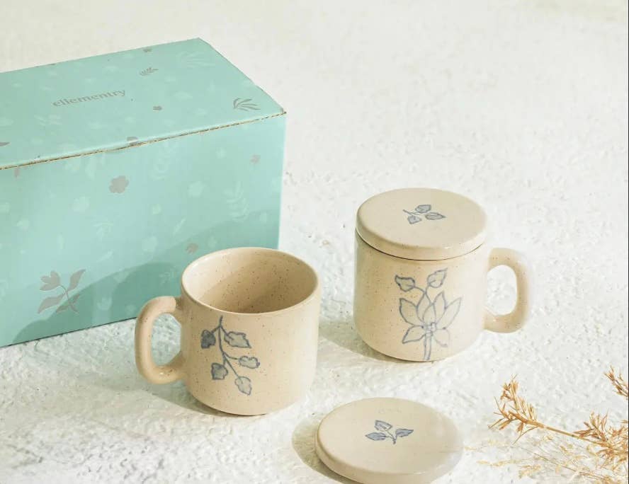 Indriya Home - Wholesale Coffee Mug - fiore ceramic mug set of two2