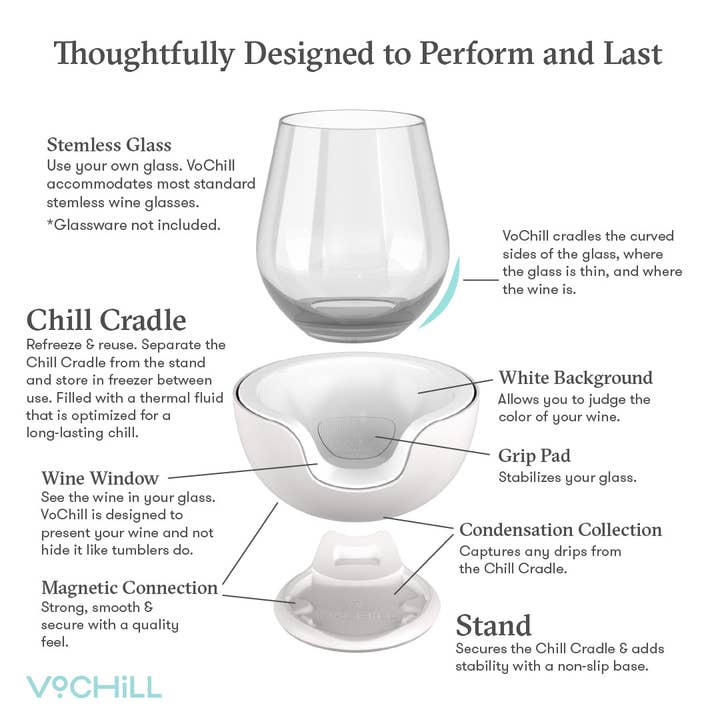 VoChill - Wholesale Wine Bucket - Stemless Wine Chiller - Blush