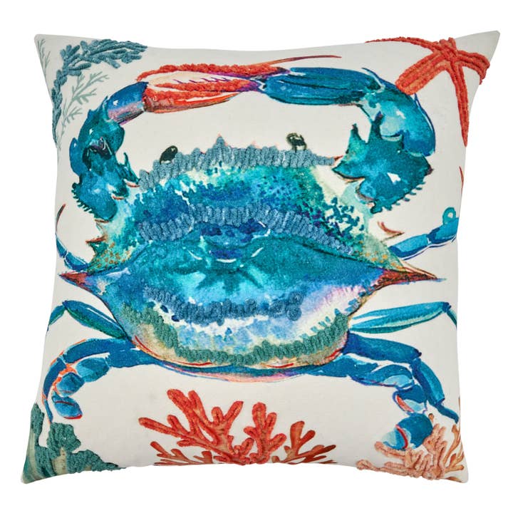 Multi Throw Pillow With Crab Design for wholesale on Faire7