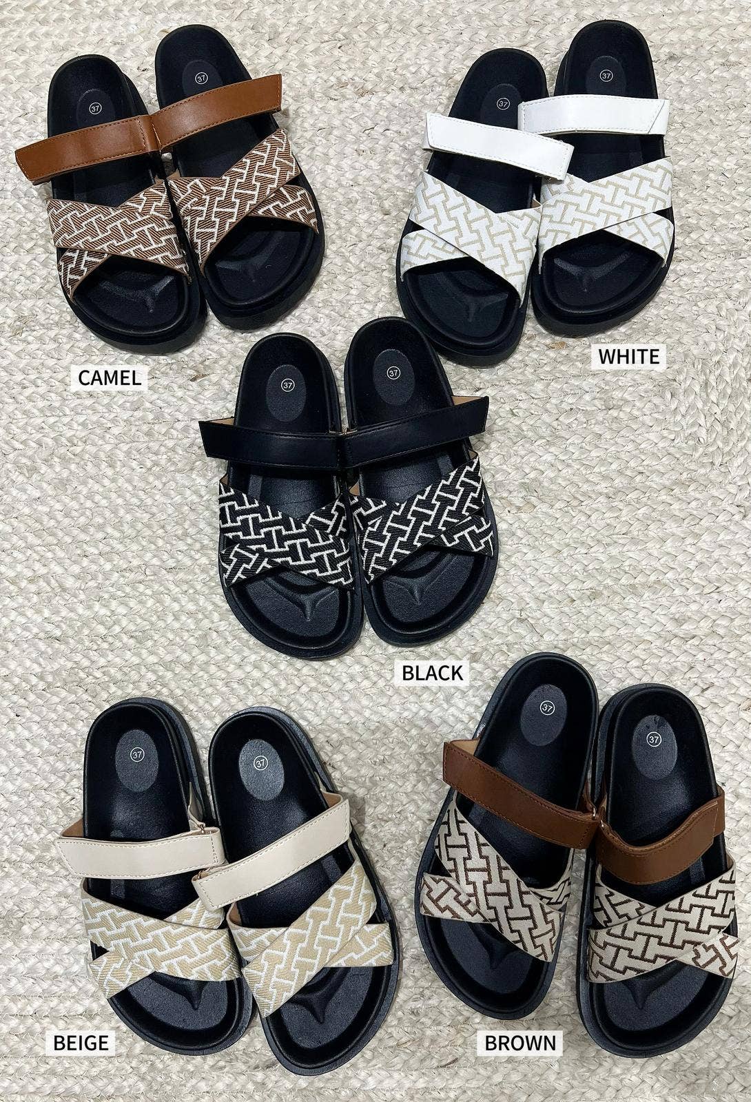 No Doubt Shoes – wholesale Sandals – Women's – CHUNKY DESIGNER CROSS STRAP SLIDER SANDALS 0