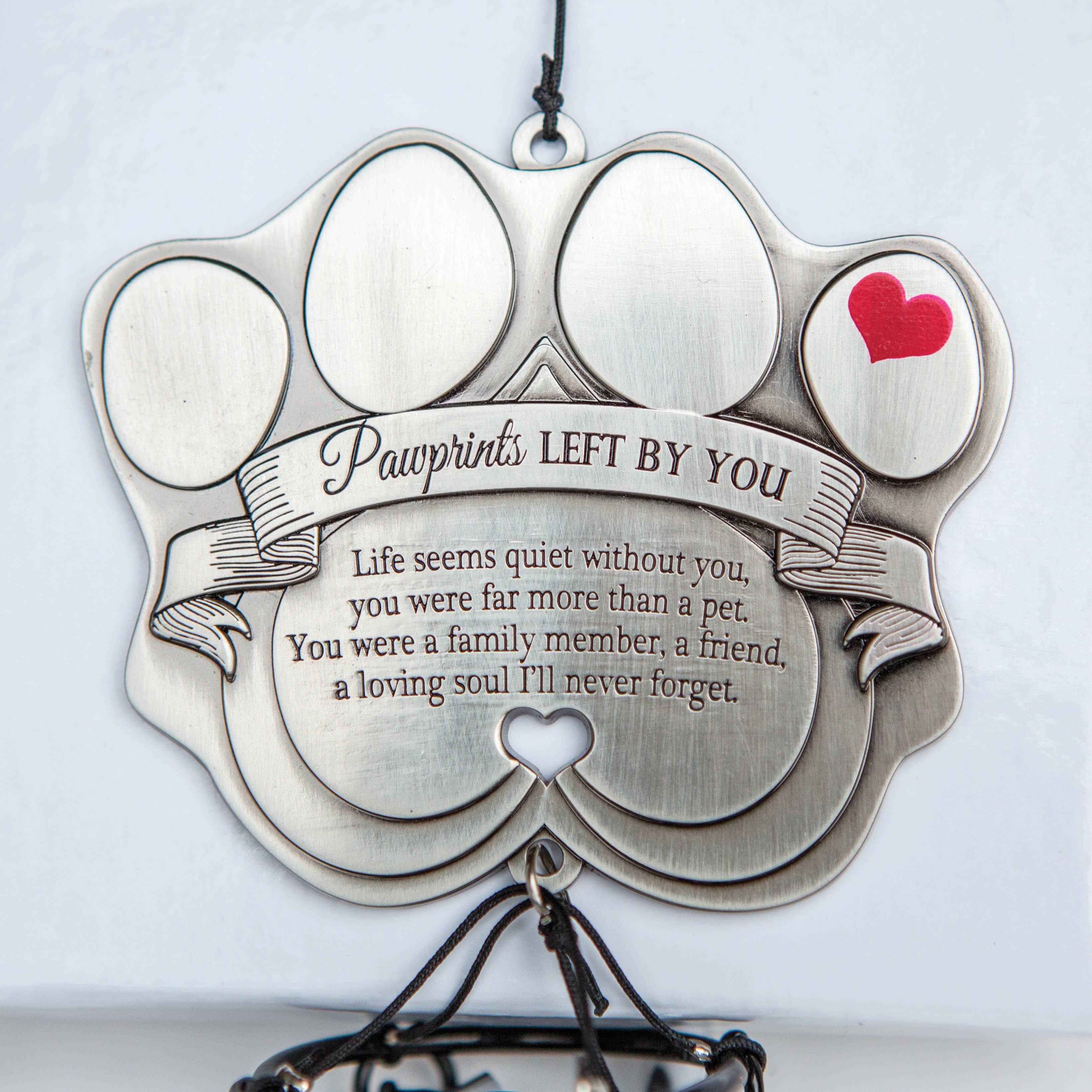 The Grandparent Gift Co. Inc. – wholesale Wind chime – Pawprints Left By You Pet Memorial Windchime 60773