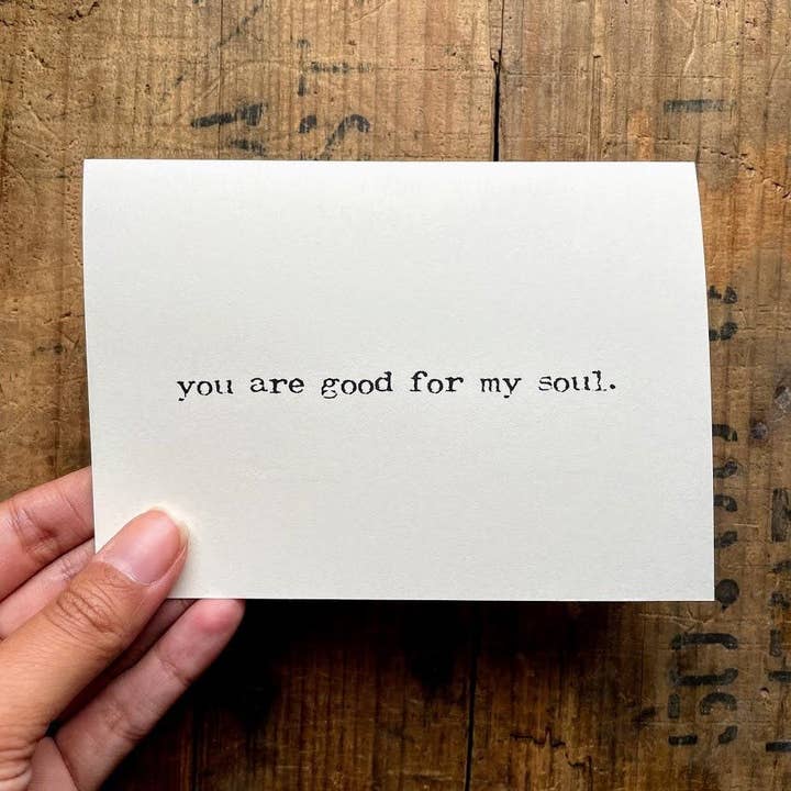 Alison Rose Vintage - Wholesale Love Card - you are good for my soul compliment greeting card1