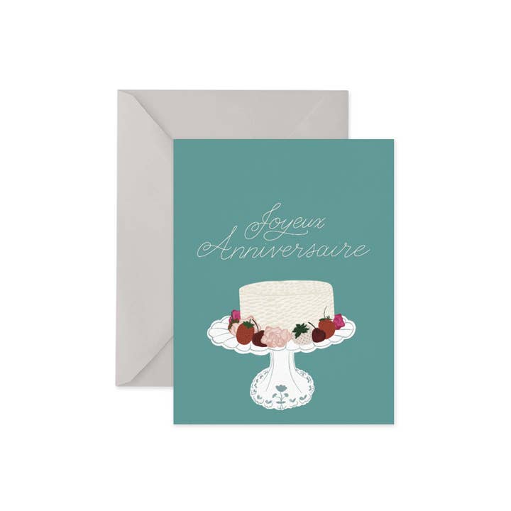 Joyeux Anniversaire- Birthday Greeting Card for wholesale by Posterity Paper