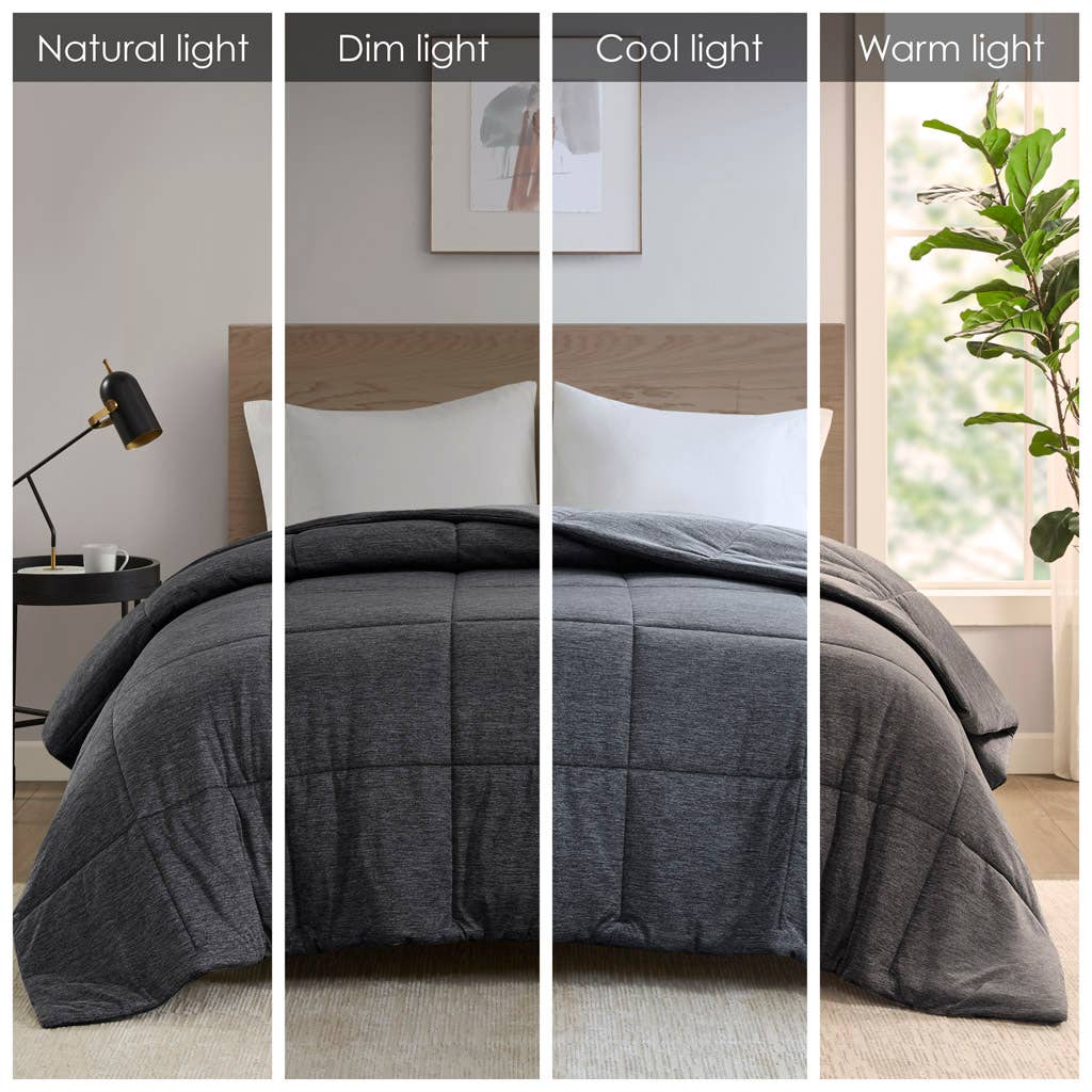 Olliix - Wholesale Down Comforter - Oversized Jersey Knit Down Alternative Comforter, Black5