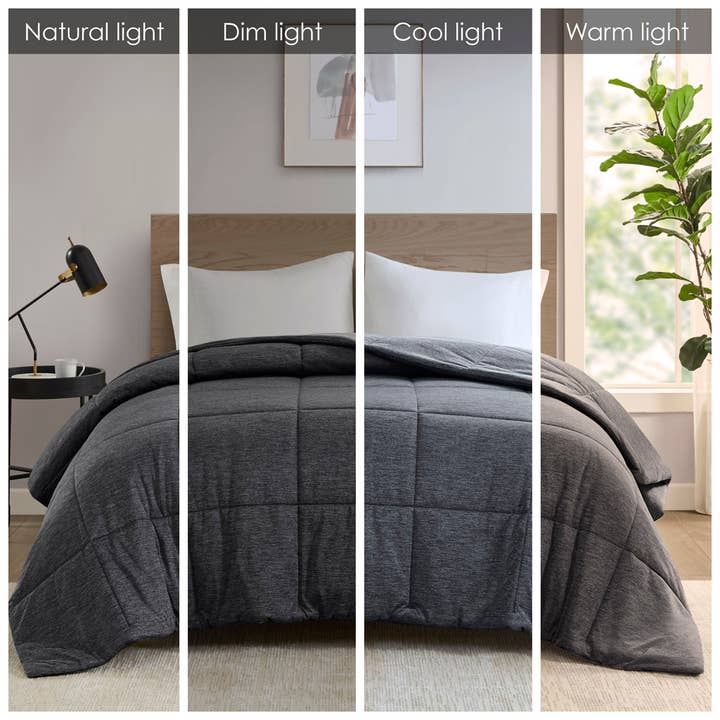 Olliix - Wholesale Down Comforter - Oversized Jersey Knit Down Alternative Comforter, Black5