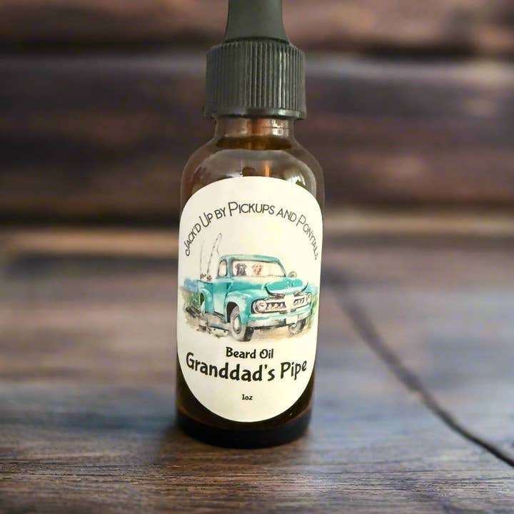 Huile à Barbe Pipe de Grand-père pour la vente par Pickups And Ponytails