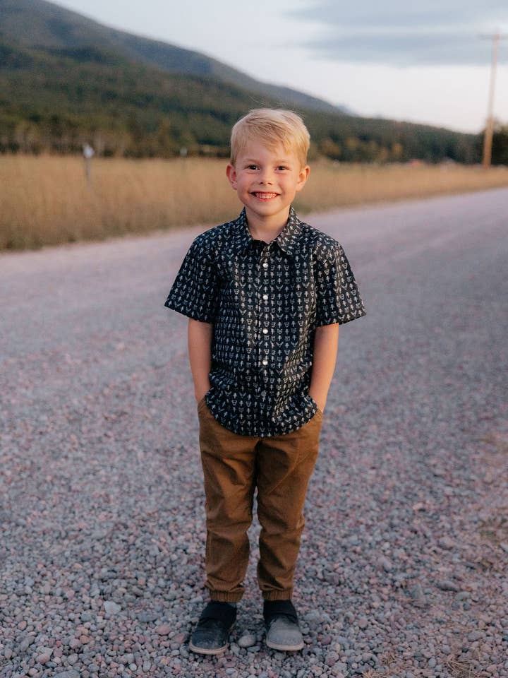 Woodland Creatures Kids Button Down Shirt With Pearl Snaps for wholesale by Made of Mountains