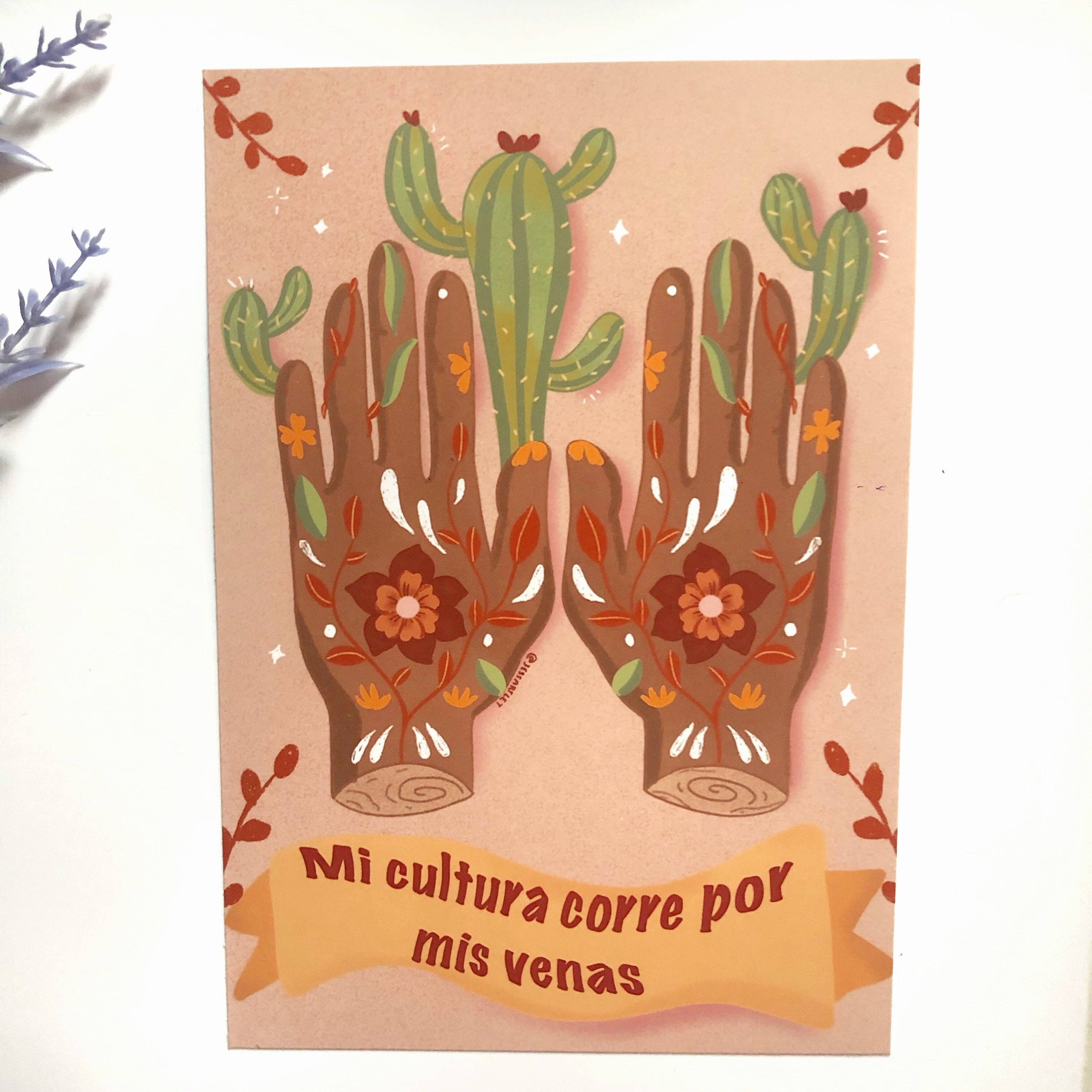 Jessartlet Illustrations - Wholesale Art Print - Mi Cultura Corre Por Mis Venas Art Print1