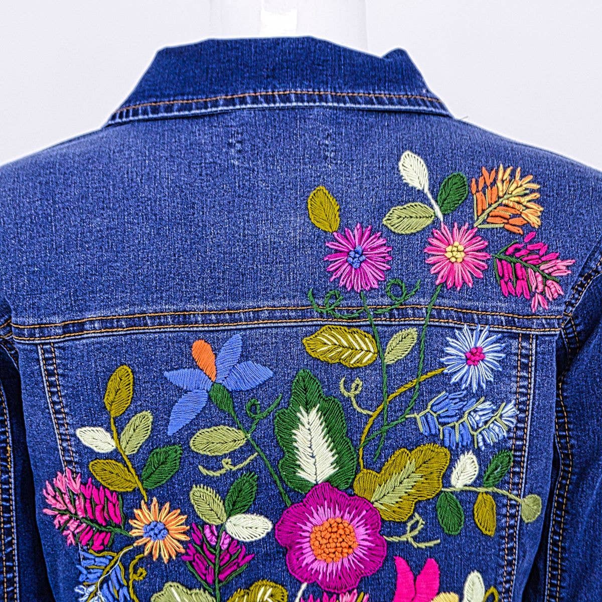 My Little Maria - Wholesale Denim Jacket - Women's - Hand Embroidered Denim Jacket - Wildflower7
