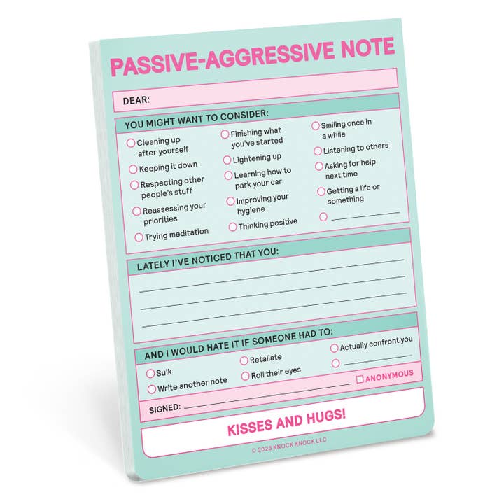 Cahier Passif-Agressif Astucieux Knock Knock (Version Pastel) (Carnet/Bloc-notes) pour la vente par Abrams & Chronicle Books