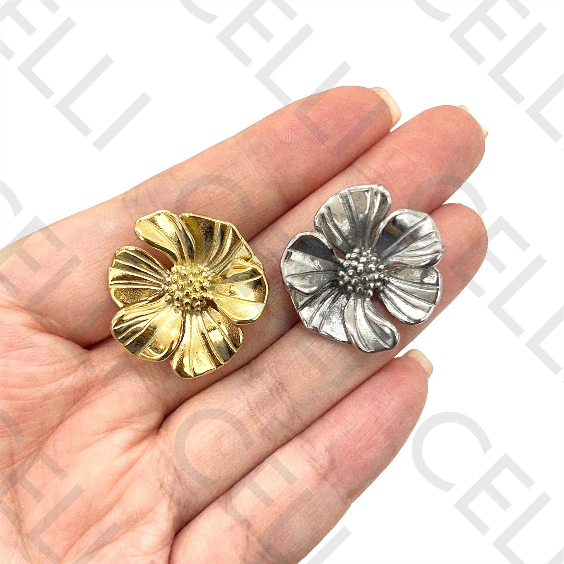 Celli Biju - Wholesale Stud/Post Earrings - Steel Earring - flower0