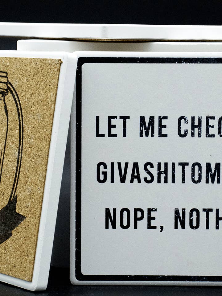 !Coasters Giveash*tometer for wholesale by Mason Jar Label