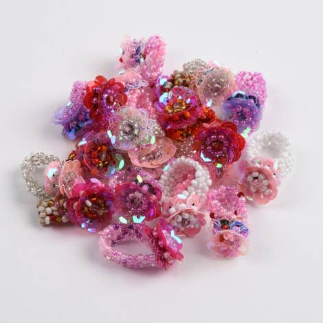 Pink House Imports - Vente Anneau/bague à empiler - Anneaux à paillettes 100 pcs1