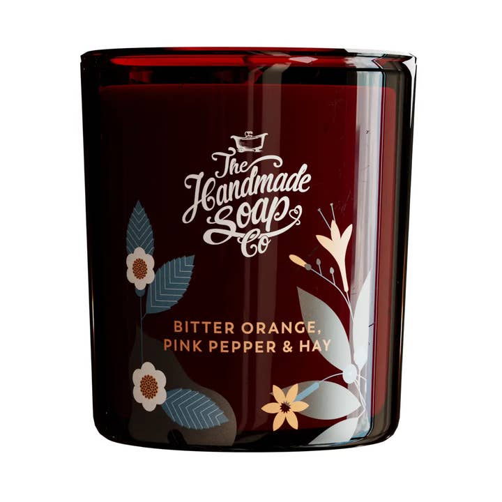 Soy Candle - Bitter Orange, Pink Pepper & Hay 210g for wholesale by The Handmade Soap Company