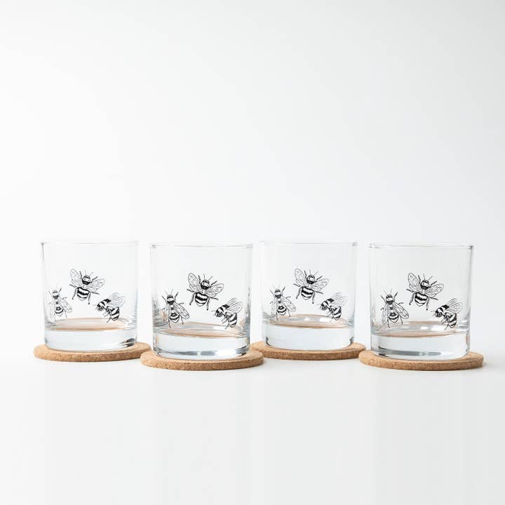 Counter Couture - Wholesale Cocktail/Liquor Glass - Bumble Bee Rocks Glass | Whiskey Glasses