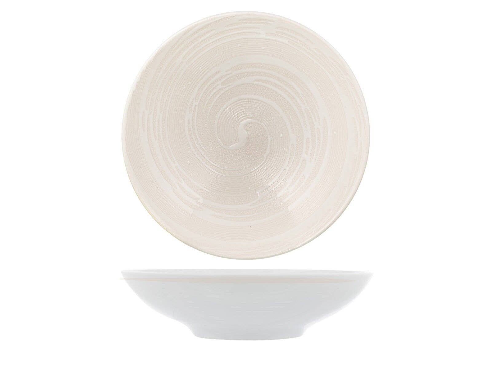 H&H - Wholesale Dinner Plate - Vortex Deep Plate in White Stoneware cm 190
