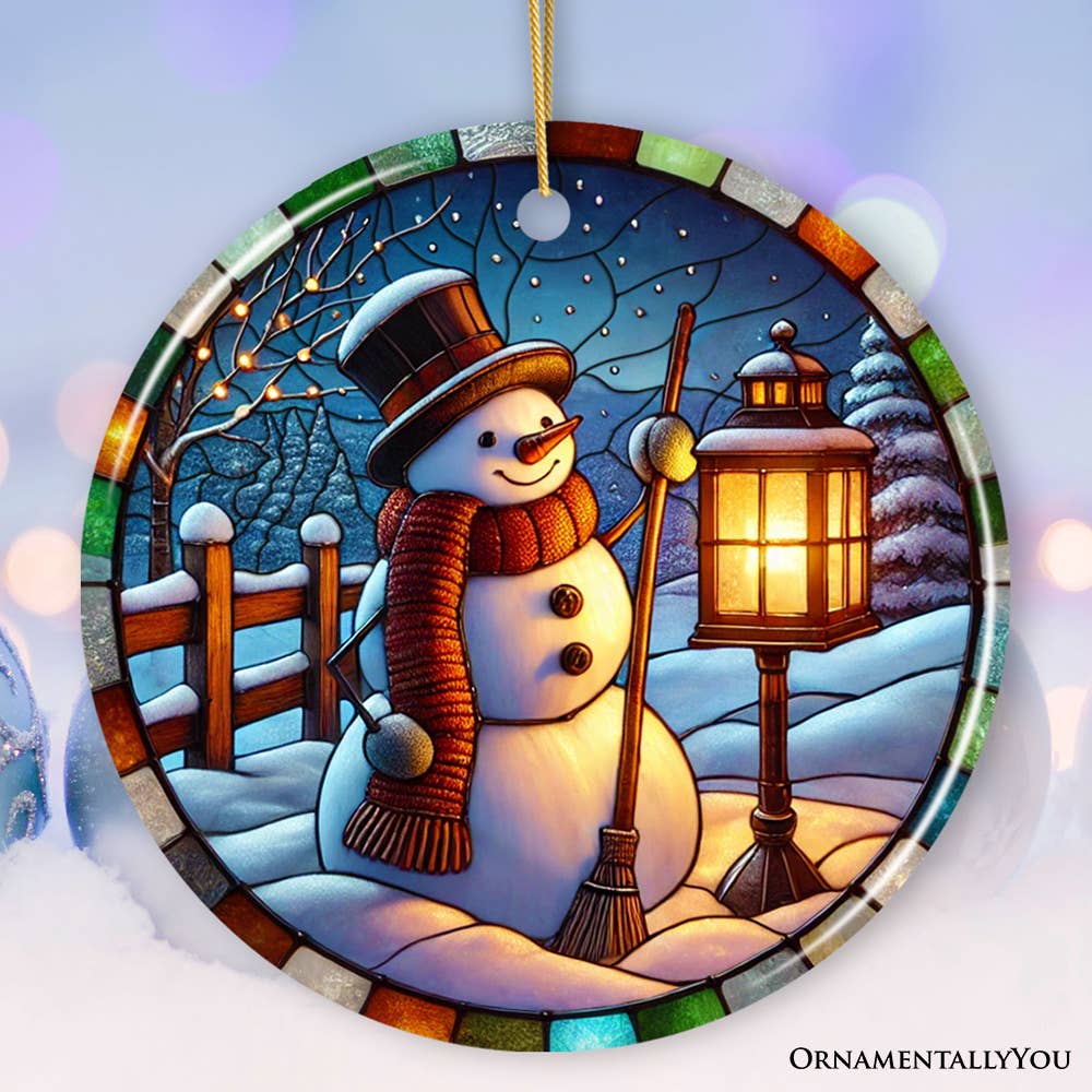 OrnamentallyYou - Wholesale Ornament - Serene Lantern Light Snowman with Top Hat Christmas Ornament5