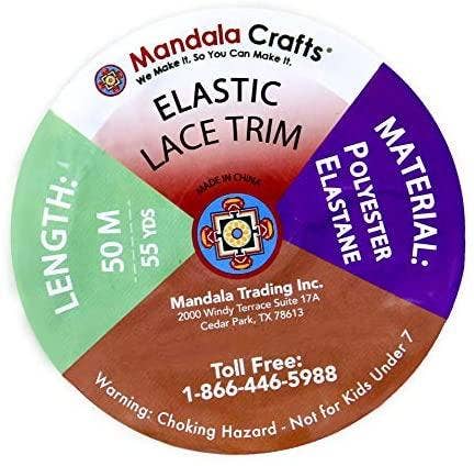 Mandala Crafts - Vente Matériels de bricolage - Mandala Crafts Ruban de dentelle élastique décoratif pour bandeau élastique, lingerie, couture5