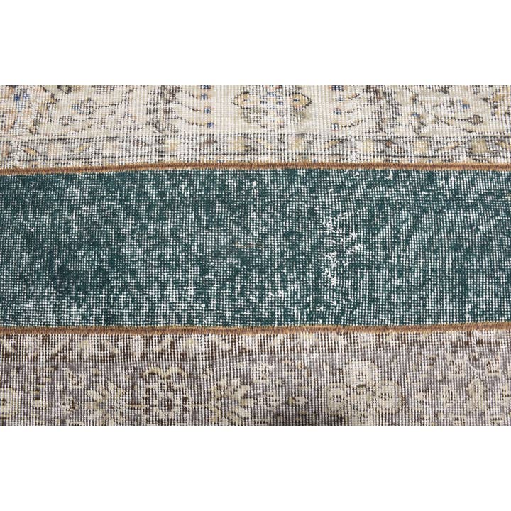The Loom Wholesale – wholesale Mattdyna – Vintage randig ullmatta - handgjord grön/beige