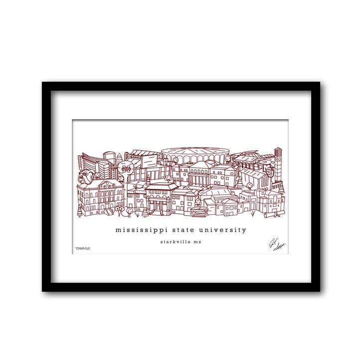 Minimalistisch wanddecor van de Mississippi State University voor wholesale door Townsville Art