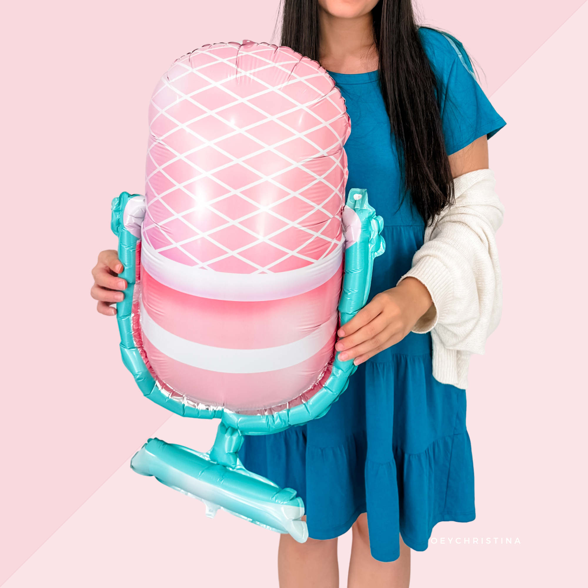 Zoey Christina - Wholesale Ballon - Microfoon Folieballon – 23" x 35" (Pastel Feestontwerp)6