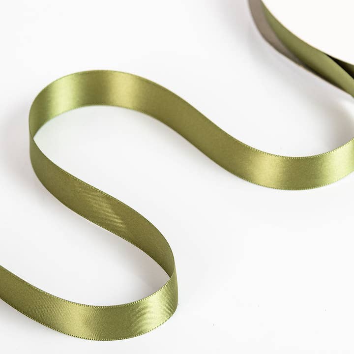Little Ribbon Shop - Wholesale Ribbon - Gift Wrapping - Moss 106 Double Faced Satin Ribbon 100-Yard Roll2