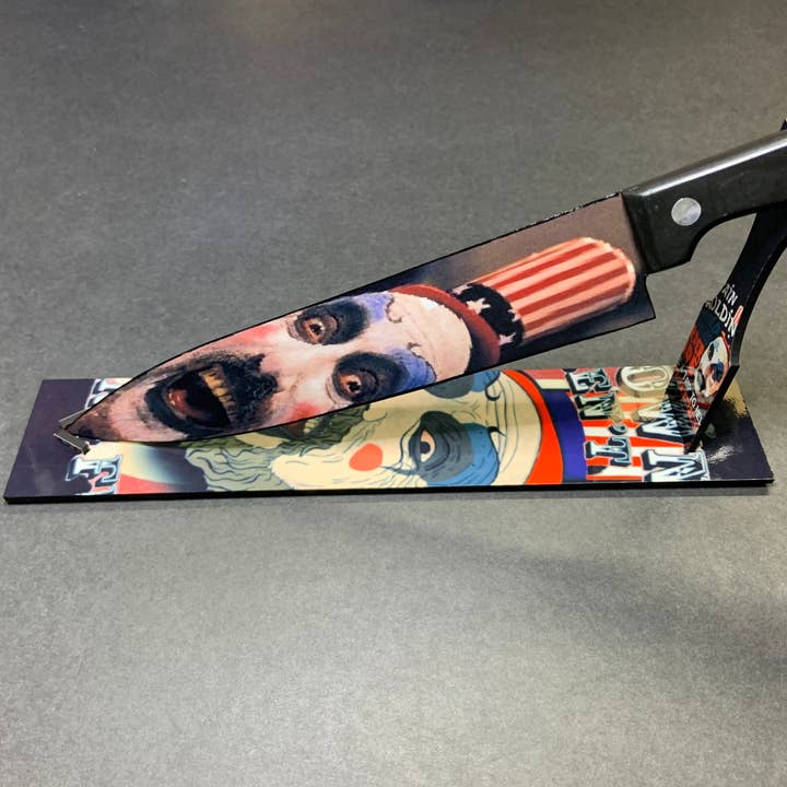 Dead Dave Designs - Wholesale Kitchen/Utility Knife - Captain Spaulding House of 1000 Corpses Kitchen Knife With/Without Sublimated Stand