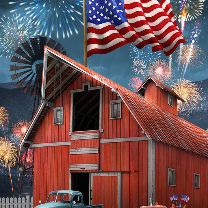 Briarwood Lane - Wholesale Flag - American Celebration Barn Summer 4th of July Garden Flag1