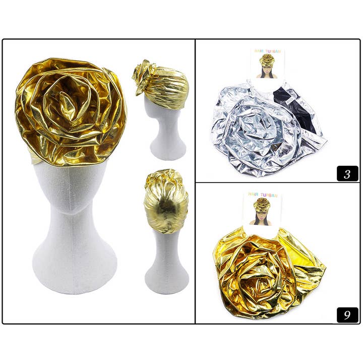 Sensibling Corp. - Wholesale Turban - Women's - 12PCS - Metallic Turban Hats3