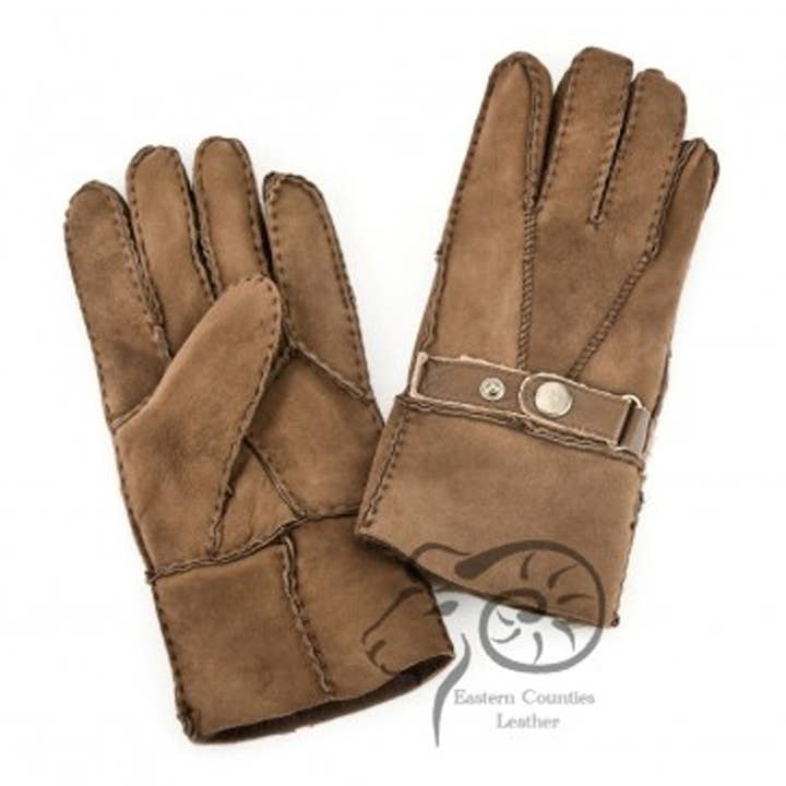 MSG/T Men's Sheepskin Glove with Strap Detail for wholesale by Eastern Counties Leather